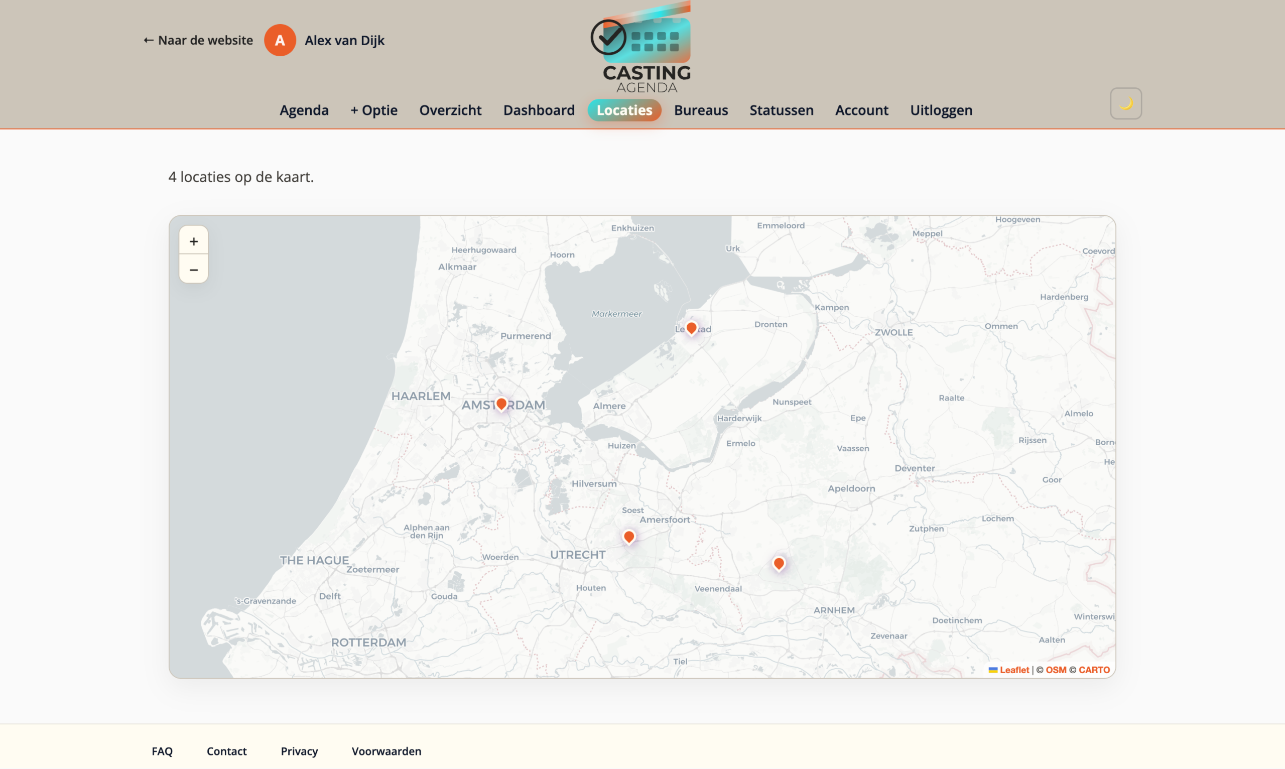Locaties — al je opnamelocaties op de kaart